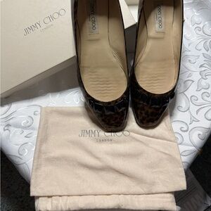 Jimmy Choo Limited Edition Leopard Patent Leather Watson Flats